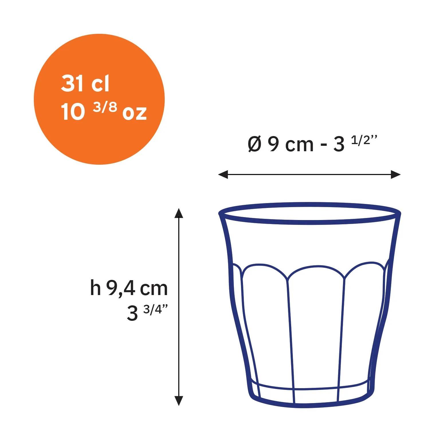 Sapphire Glass Tumbler - Set of 6