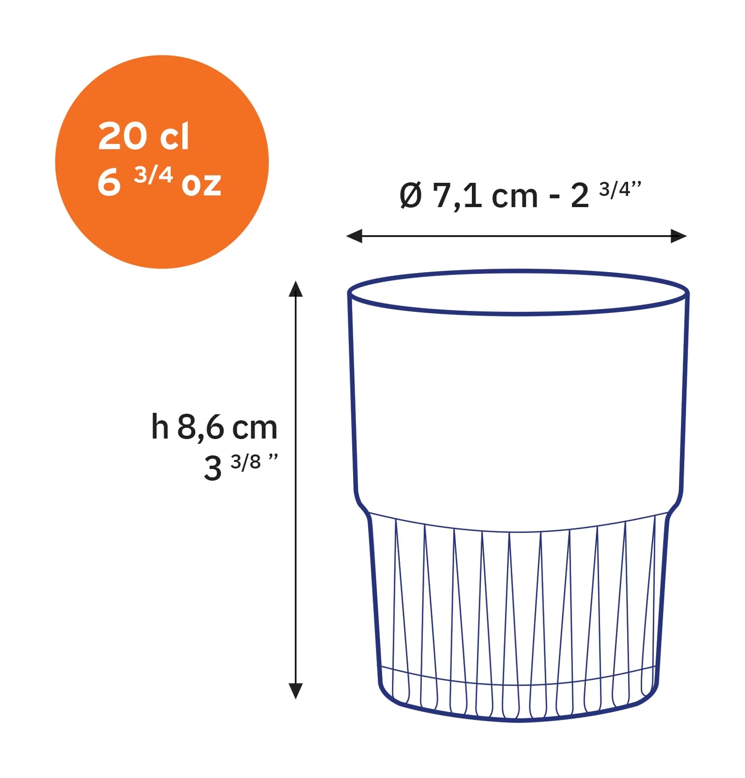 Empilable Stackable Glass Tumblers - Set of 6